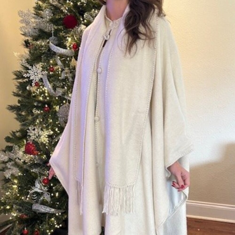 Alpaca Ruana Cape Coat Jacket Shawl Wrap